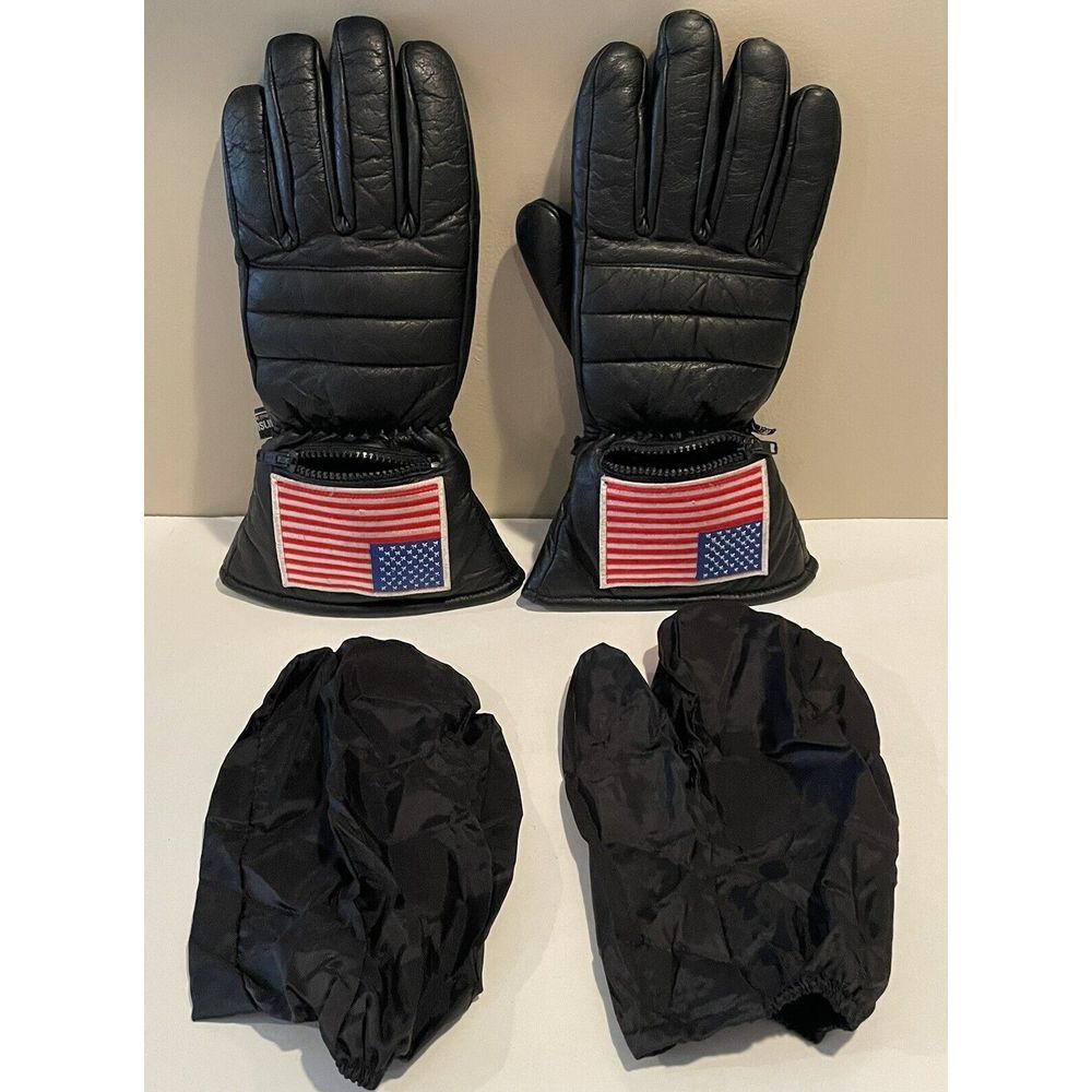 3M Thinsulate Motorcycle‎ Riding Winter Weather Leather Gloves W/Covers Large
